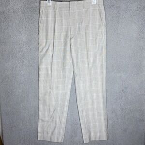 NWT Banana Republic Men's Sz 34x34 Modern Fit Chino Pants Flat Front Windowpane
